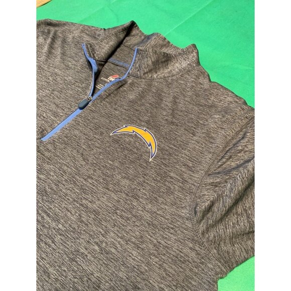 Los Angeles Chargers Majestic Large Lightweight Pullover Front Logo 1/4 Zip - Picture 4 of 4